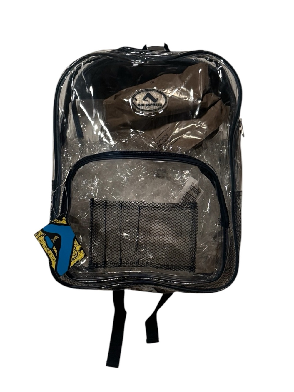 Air Express Clear Backpack with Black Trim and Mesh Organizer NWT